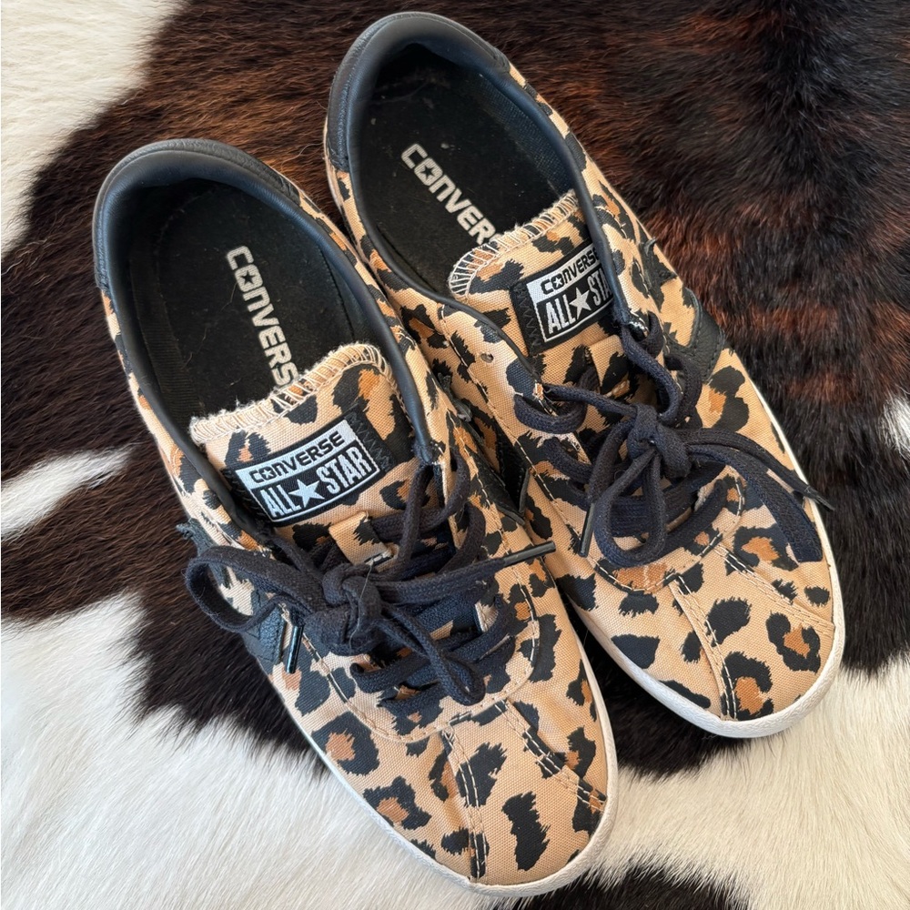 Converse Animal Print Sneakers with Black Accents